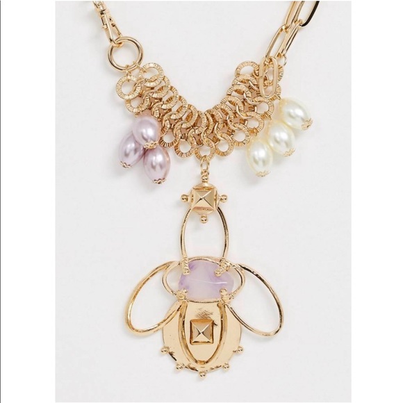 Jewelry - Oversized Abstract Statement Amethyst Necklace